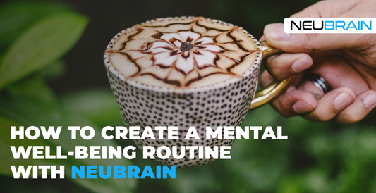 Cup of Neubrain mushroom coffee with functional ingredients; a morning ritual for clean energy, mental clarity, and sustained focus.