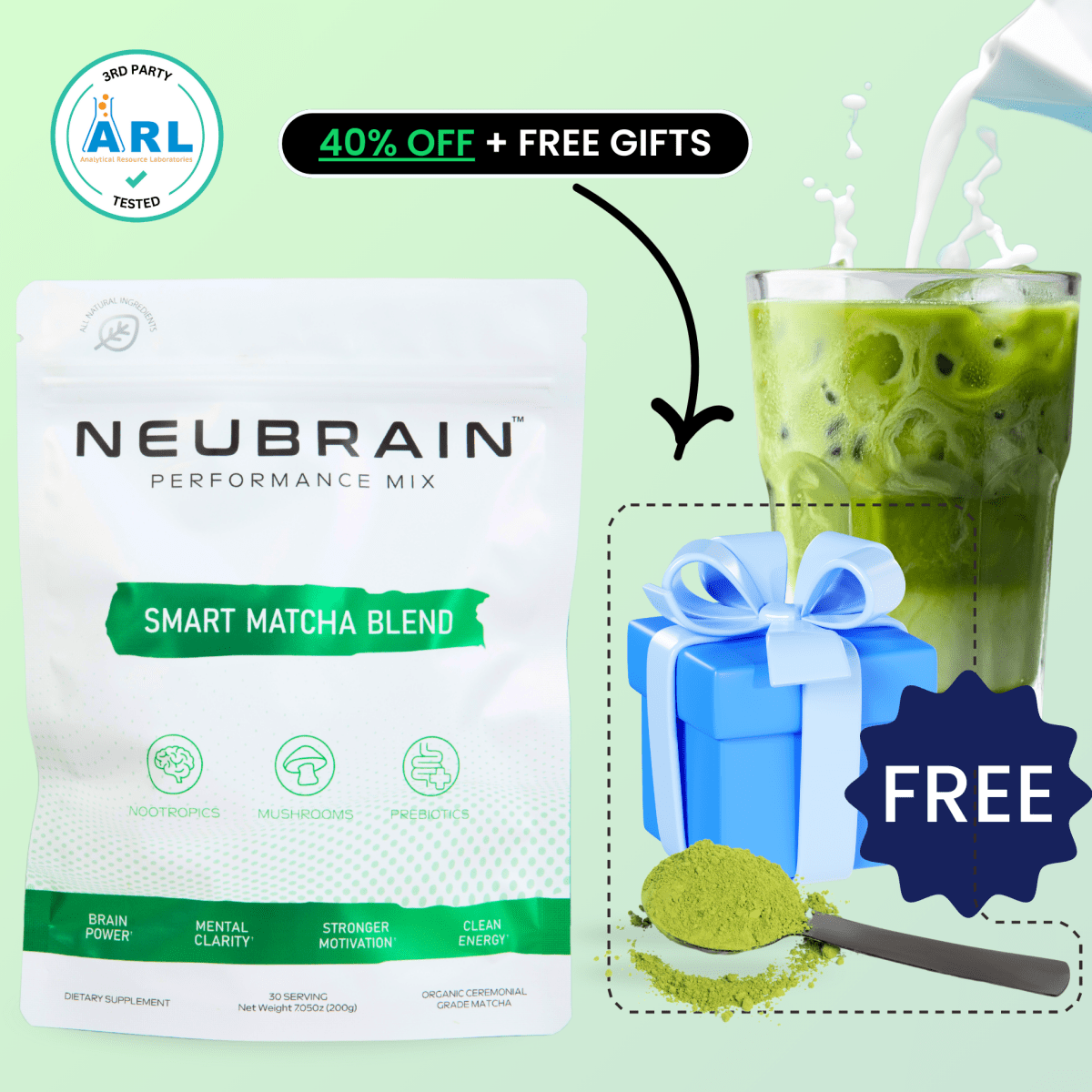 Smart Matcha Blend + 5 FREE Gift Bundle - NEUBRAIN