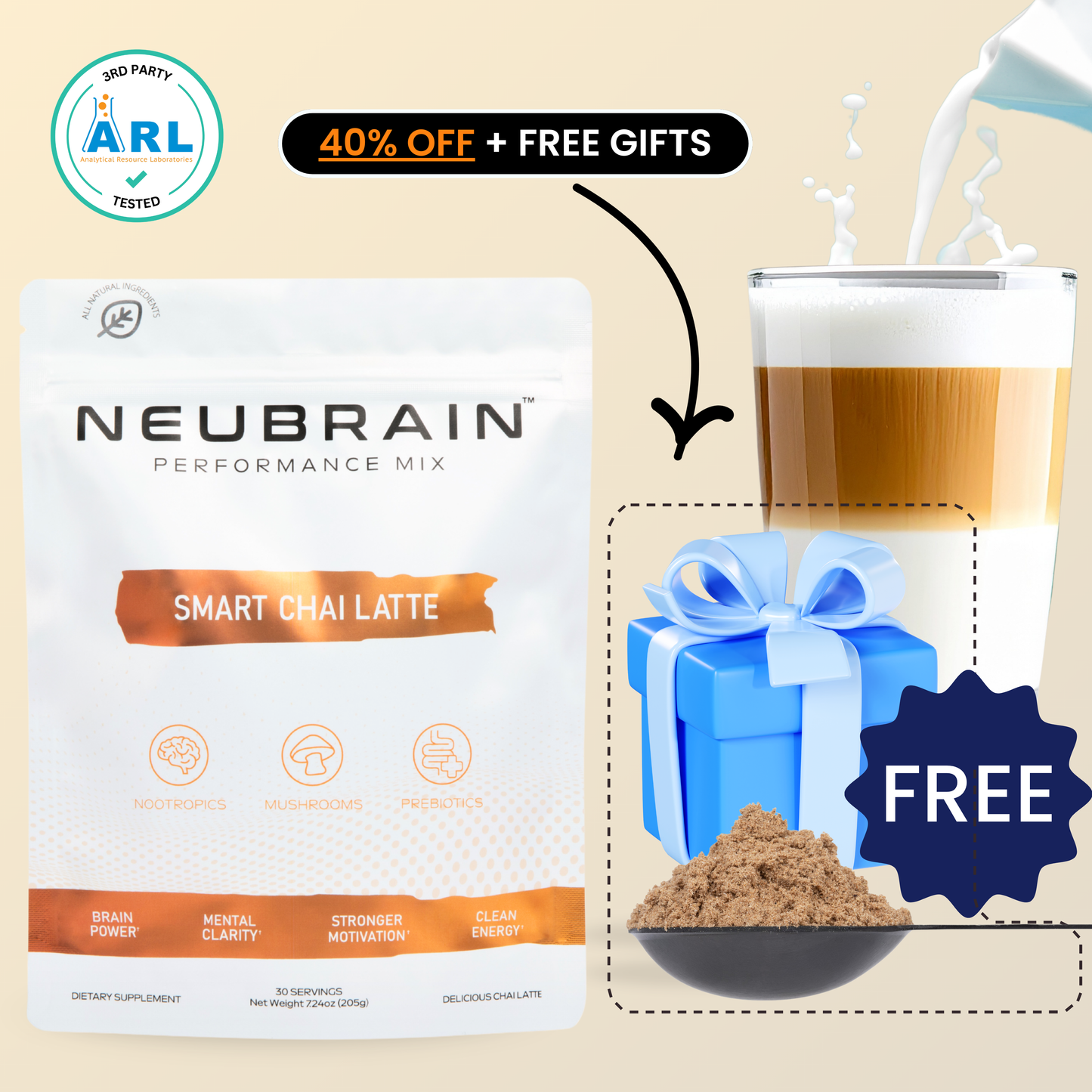 30 Servings of Smart Coffee + FREE Gifts