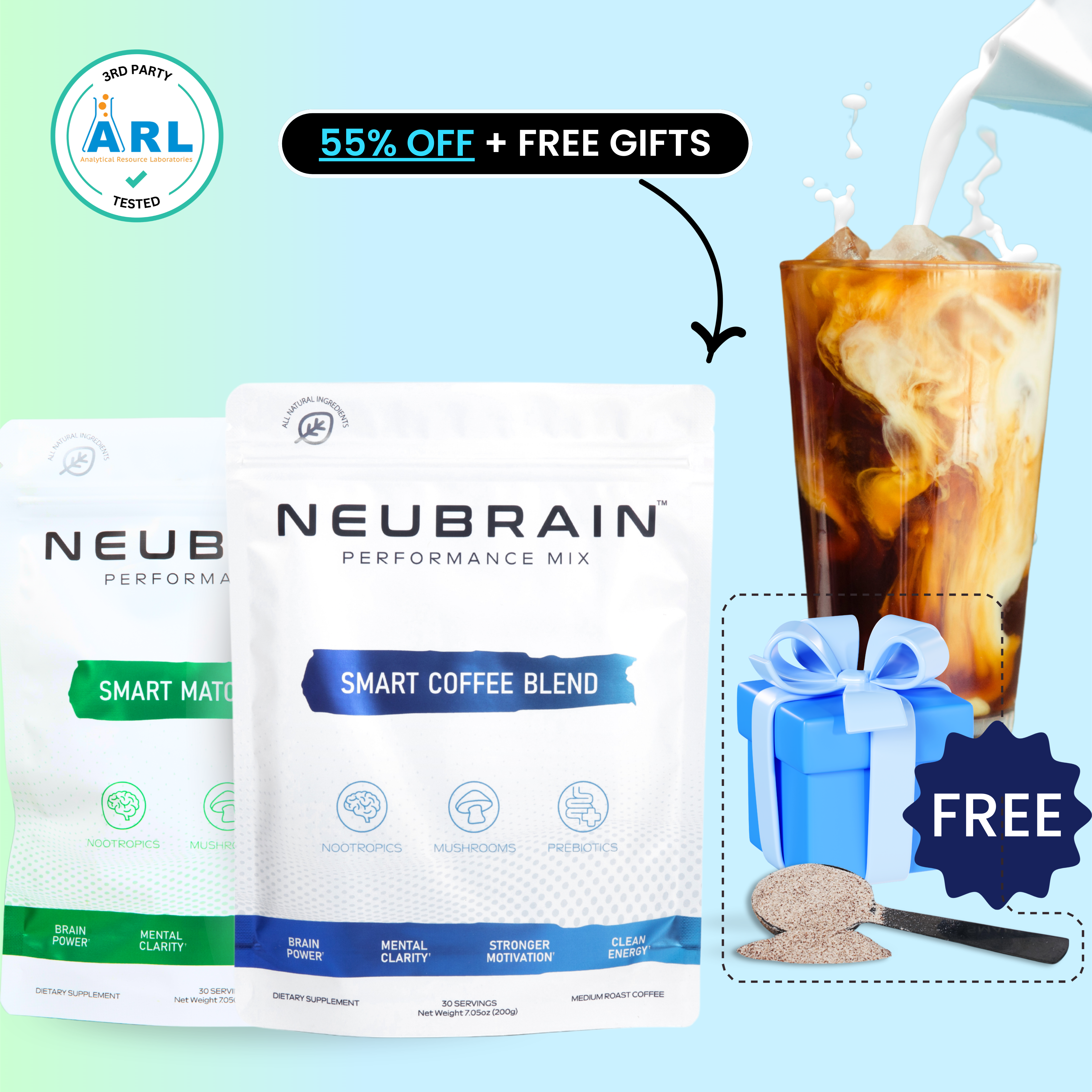 Smart Coffee Blend (#1 Mushroom Coffee) + FREE Gifts