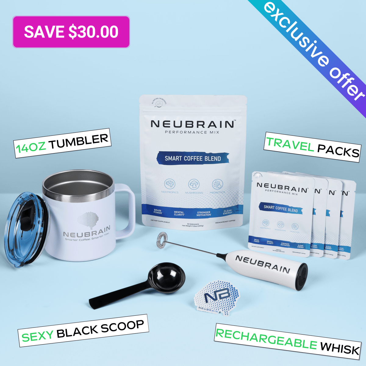 Smart Coffee Premium Starter Kit + Ultimate Accessory Bundle - NEUBRAIN